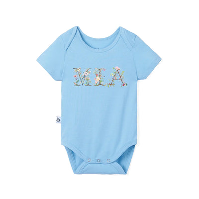 Wild Flowers Letters With Name Baby Onesie