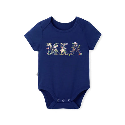 Wild Flowers Letters With Name Baby Onesie