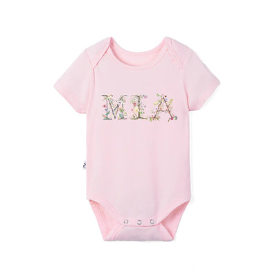 Wild Flowers Letters With Name Baby Onesie