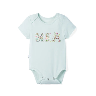 Wild Flowers Letters With Name Baby Onesie