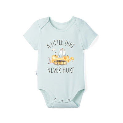 'A Little Dirt Never Hurt' Funny Bamboo Baby Onesie