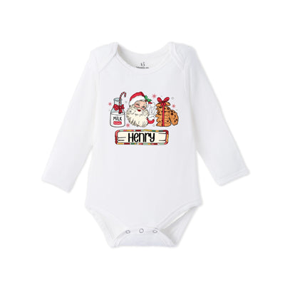 Custom Christmas Santa Claus Bamboo Baby Bodysuit