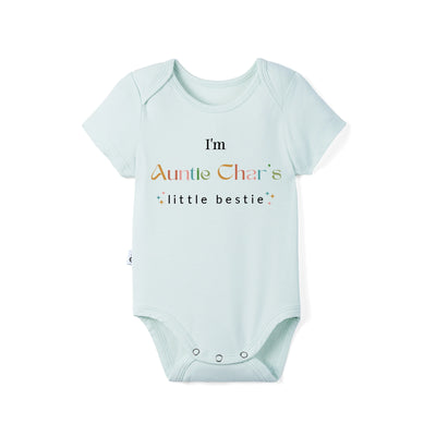 Custom I'm Auntie Little Bestie Bamboo Baby Bodysuit