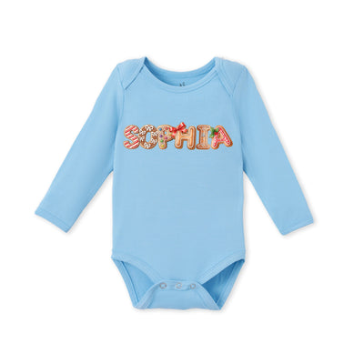 Custom Christmas Gingerbread Doodle Bamboo Baby Bodysuit