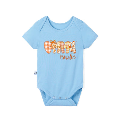 Custom Autumn Doodle Name Bamboo Bodysuit