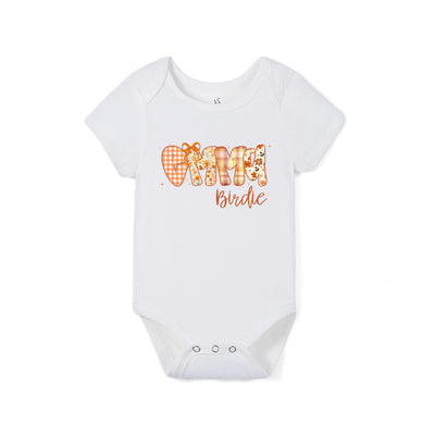 Custom Autumn Doodle Name Bamboo Bodysuit