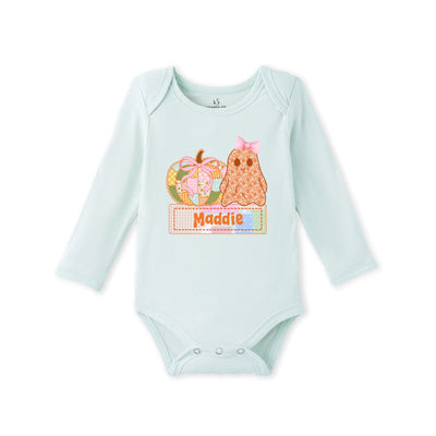 Custom Pumpkin & Ghost Name Bamboo Baby Bodysuit