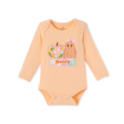 Custom Pumpkin & Ghost Name Bamboo Baby Bodysuit