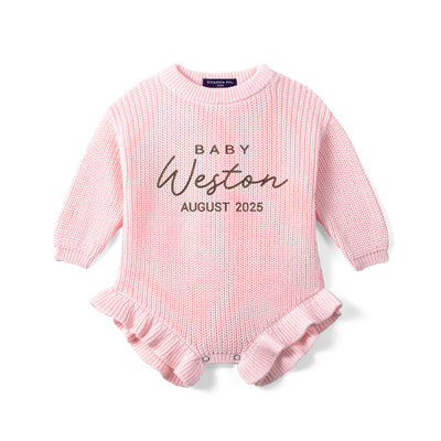 Custom Pregnancy Due Date Baby Romper