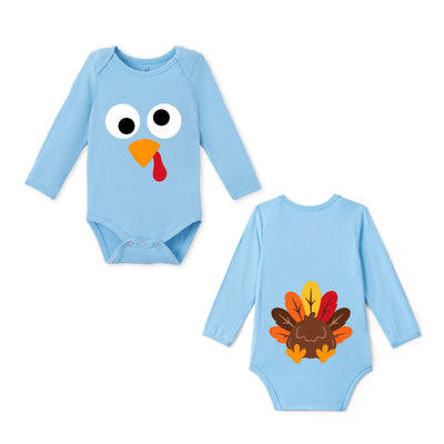 Turkey Thanksgiving Funny Bamboo Baby Bodysuit