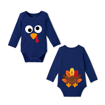 Turkey Thanksgiving Funny Bamboo Baby Bodysuit