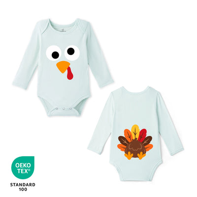 Turkey Thanksgiving Funny Bamboo Baby Bodysuit