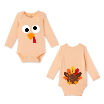 Turkey Thanksgiving Funny Bamboo Baby Bodysuit