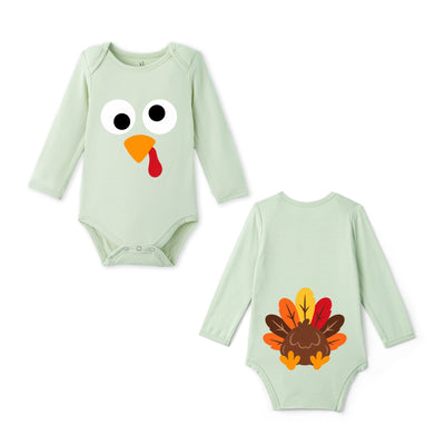 Turkey Thanksgiving Funny Bamboo Baby Bodysuit