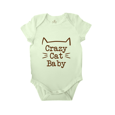 'Crazy Cat Baby' Bodysuit | Cat Lover Baby Onesie SwaddleAn