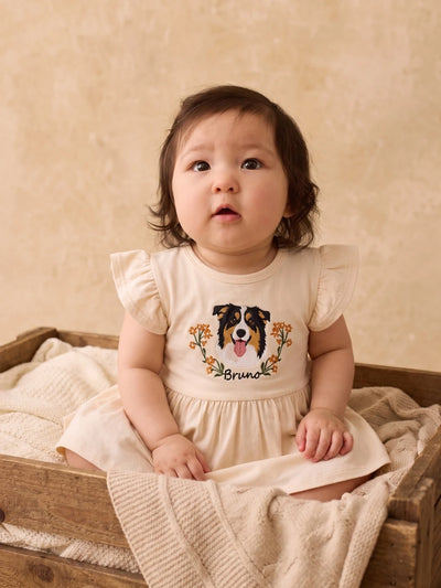 Custom Dog Portrait Bamboo Baby Twirl Dress