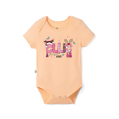Custom Christmas Doodle Name Baby Bamboo Bodysuit