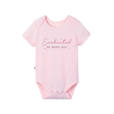 Enchanted To Meet You Embroidered Bamboo Baby Bodysuit