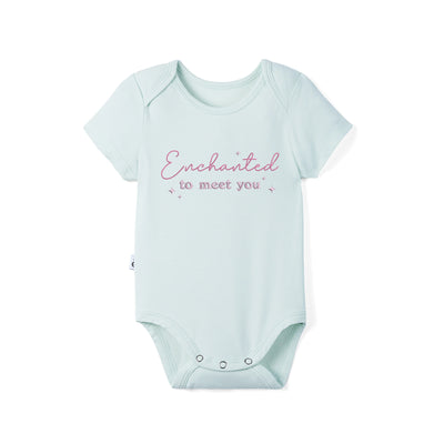 Enchanted To Meet You Embroidered Bamboo Baby Bodysuit