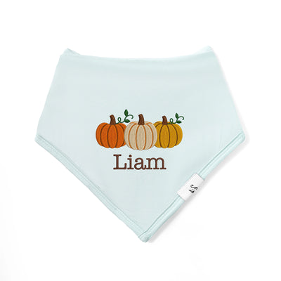 Personalized Embroidered Pumpkin Initials Baby Bib
