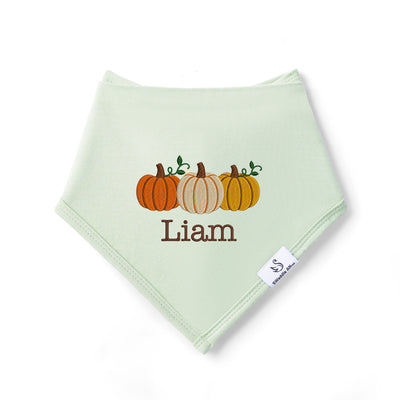 Personalized Embroidered Pumpkin Initials Baby Bib