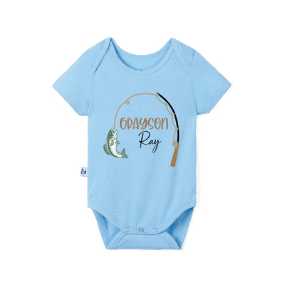 Custom Fishing Rod Name Bamboo Baby Onesie