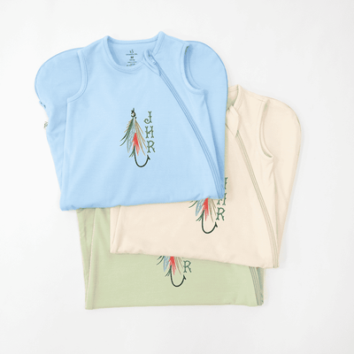 Personalized Fly Fishing Sleep Sack for a Little Angler's Dreams SwaddleAn