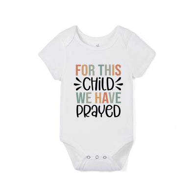 'For this child we have prayed' Bamboo Baby Bodysuit