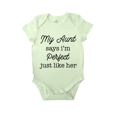 'My Aunt Says I'm Perfect' Bodysuit | A Funny Gift from the Best Aunt SwaddleAn