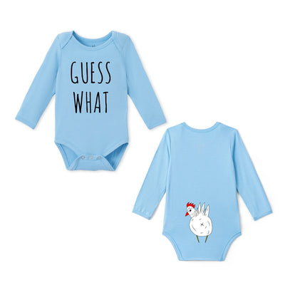 'Guess What' Chicken Butt Bamboo Baby Onesie