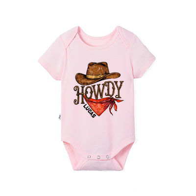 Custom Name Howdy Bamboo Baby Onesie