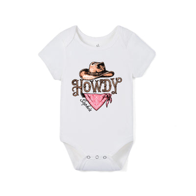 Custom 'Howdy' Cowgirl Bamboo Baby Onesie