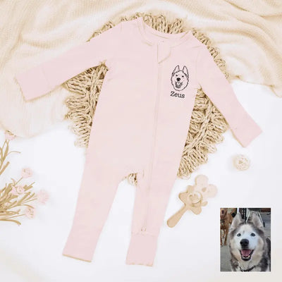 Custom Printed Pet Portrait Baby Pajamas - SwaddleAn