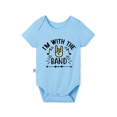 'I'm with the band' Bamboo Bodysuit in Music Band Baby Onesie