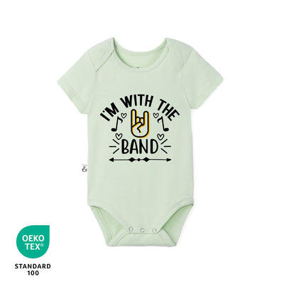 'I'm with the band' Bamboo Bodysuit in Music Band Baby Onesie