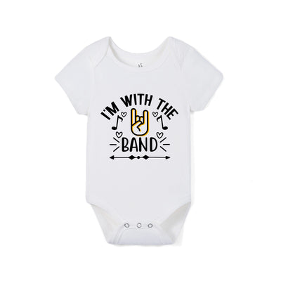 'I'm with the band' Bamboo Bodysuit in Music Band Baby Onesie