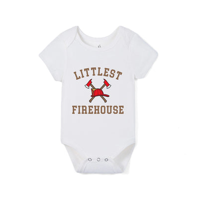 Little Firehouse Firefighter Baby Bamboo Onesie