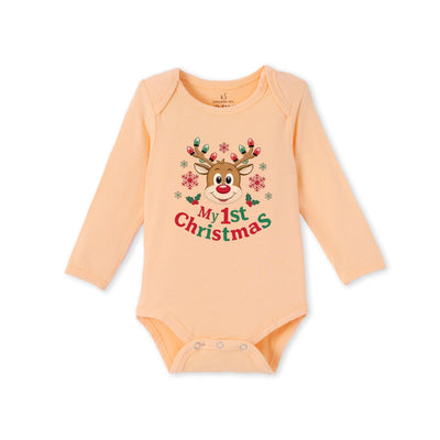 My First Christmas Reindeer Bamboo Baby Onesie