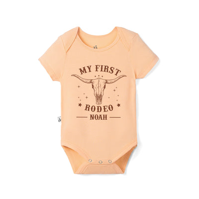 Custom My First Rodeo Bamboo Bodysuit