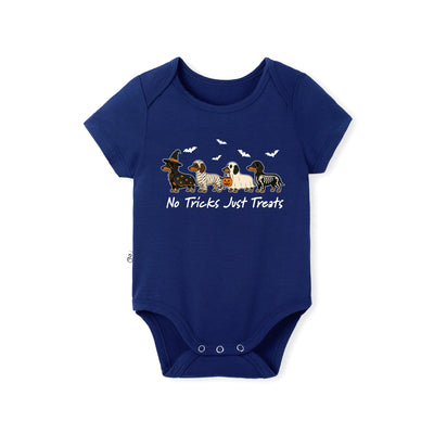 Dachshund Halloween Costumes No Tricks Just Treats Bamboo Baby Onesie