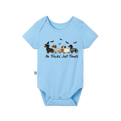 Dachshund Halloween Costumes No Tricks Just Treats Bamboo Baby Onesie