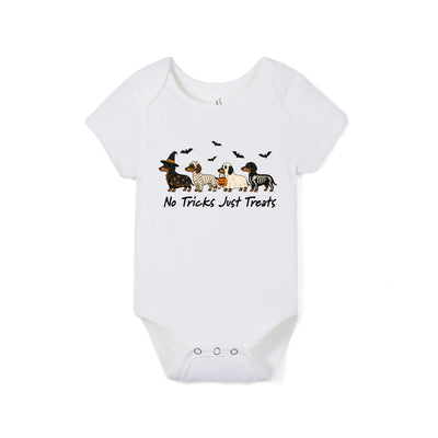 Dachshund Halloween Costumes No Tricks Just Treats Bamboo Baby Onesie