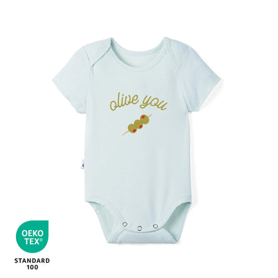 Olive You Baby Pun Bamboo Onesie