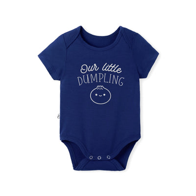 Embroidered Our Little Dumpling Bamboo Onesie