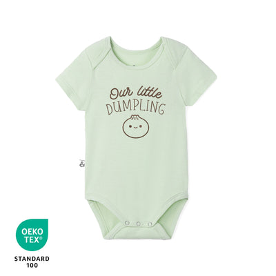 Embroidered Our Little Dumpling Bamboo Onesie