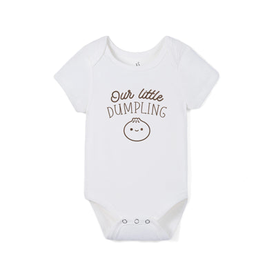 Embroidered Our Little Dumpling Bamboo Onesie