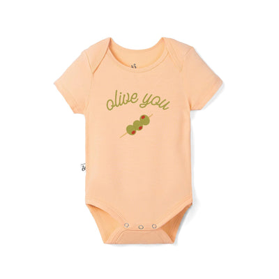 Olive You Baby Pun Bamboo Onesie