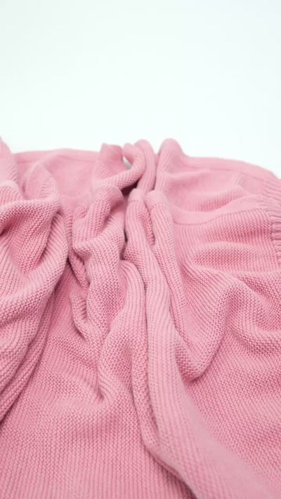 Classic Knit Cotton Baby Blanket in Beige