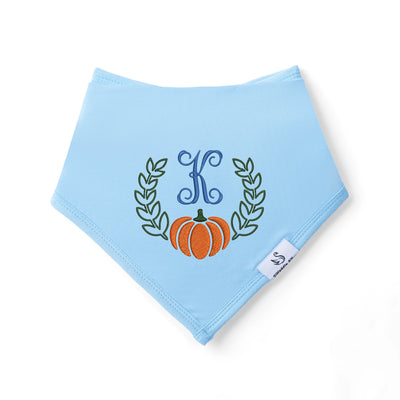 Personalized Embroidered Pumpkin Initials Baby Bamboo Bib