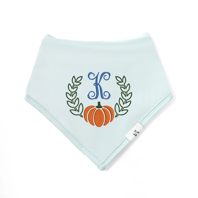 Personalized Embroidered Pumpkin Initials Baby Bamboo Bib